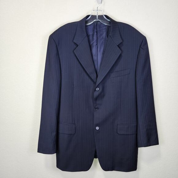 Canali Blazer Mens 42R Black Super 120s Luxury Italian Wool Suit Jacket Designer